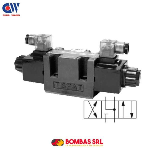 ELECTROVALVULA DIRECCIONAL CW CETOP 5 - 4 VIAS 3 POSICIONES - CENTRO J