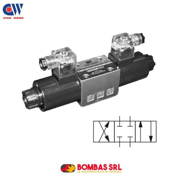 ELECTROVALVULA DIRECCIONAL CW CETOP 3 - 4 VIAS 3 POSICIONES - CENTRO E